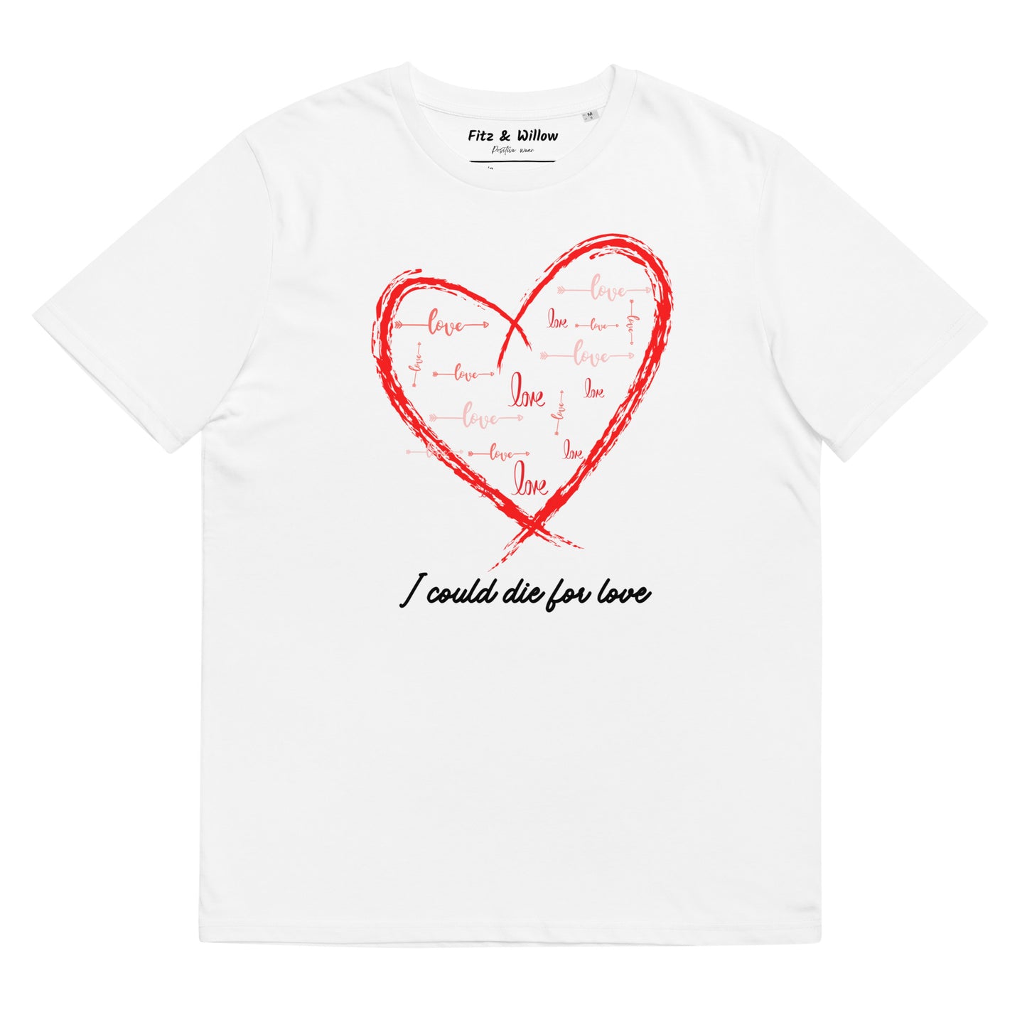 Unisex sustainable t-shirt, Only Love heart - Fitz & Willow