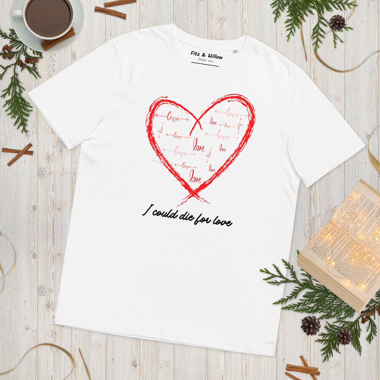 Unisex sustainable t-shirt, Only Love heart - Fitz & Willow