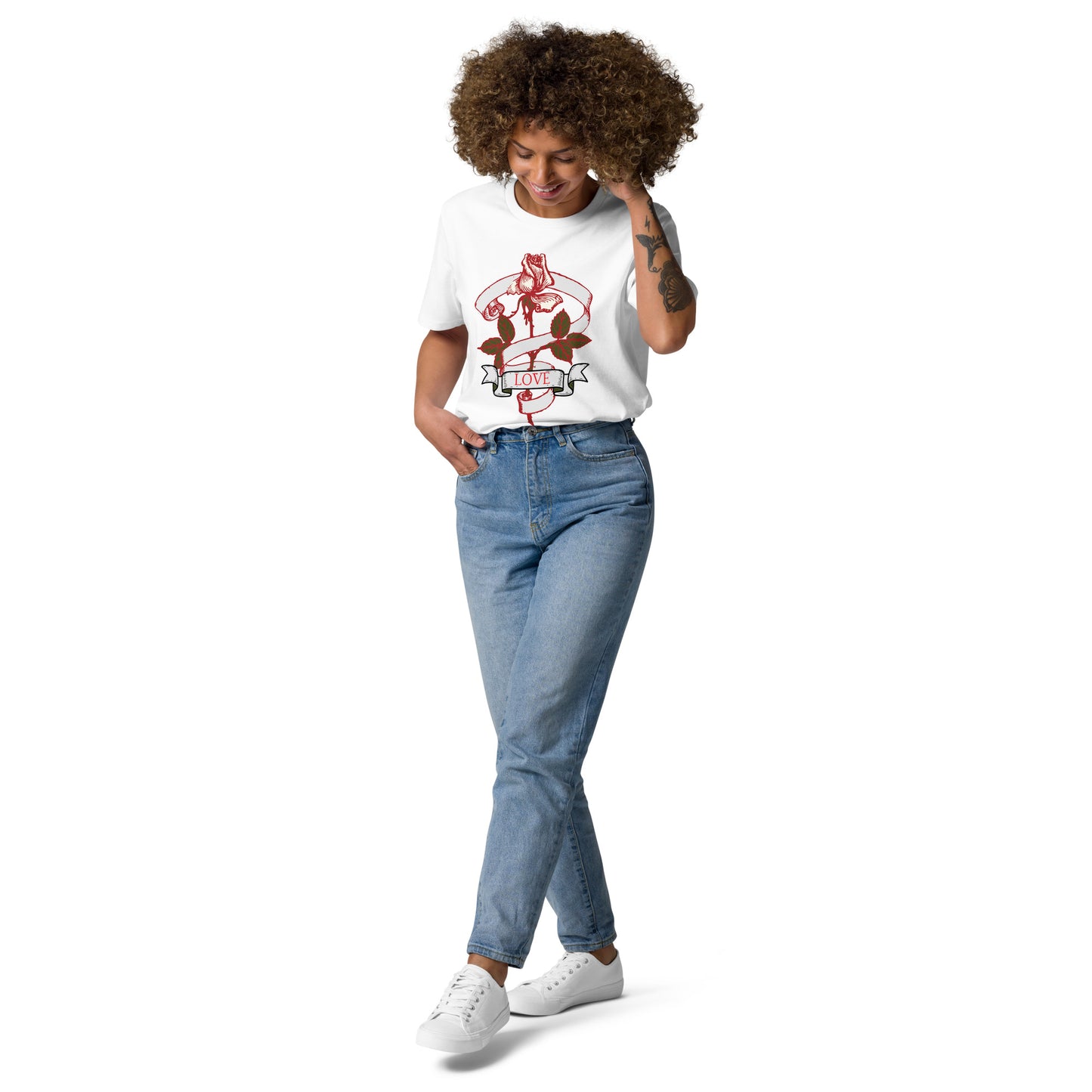 Love & Roses, organic cotton t-shirt - Fitz & Willow