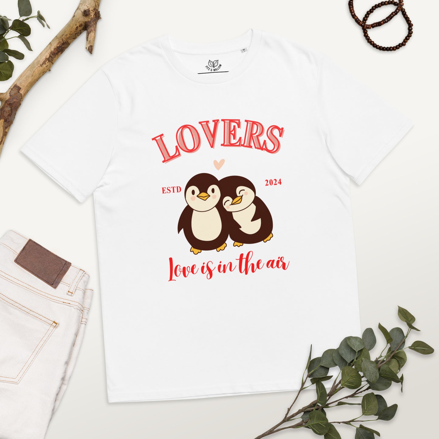 Penguin Lovers, Unisex organic t-shirt - Fitz & Willow