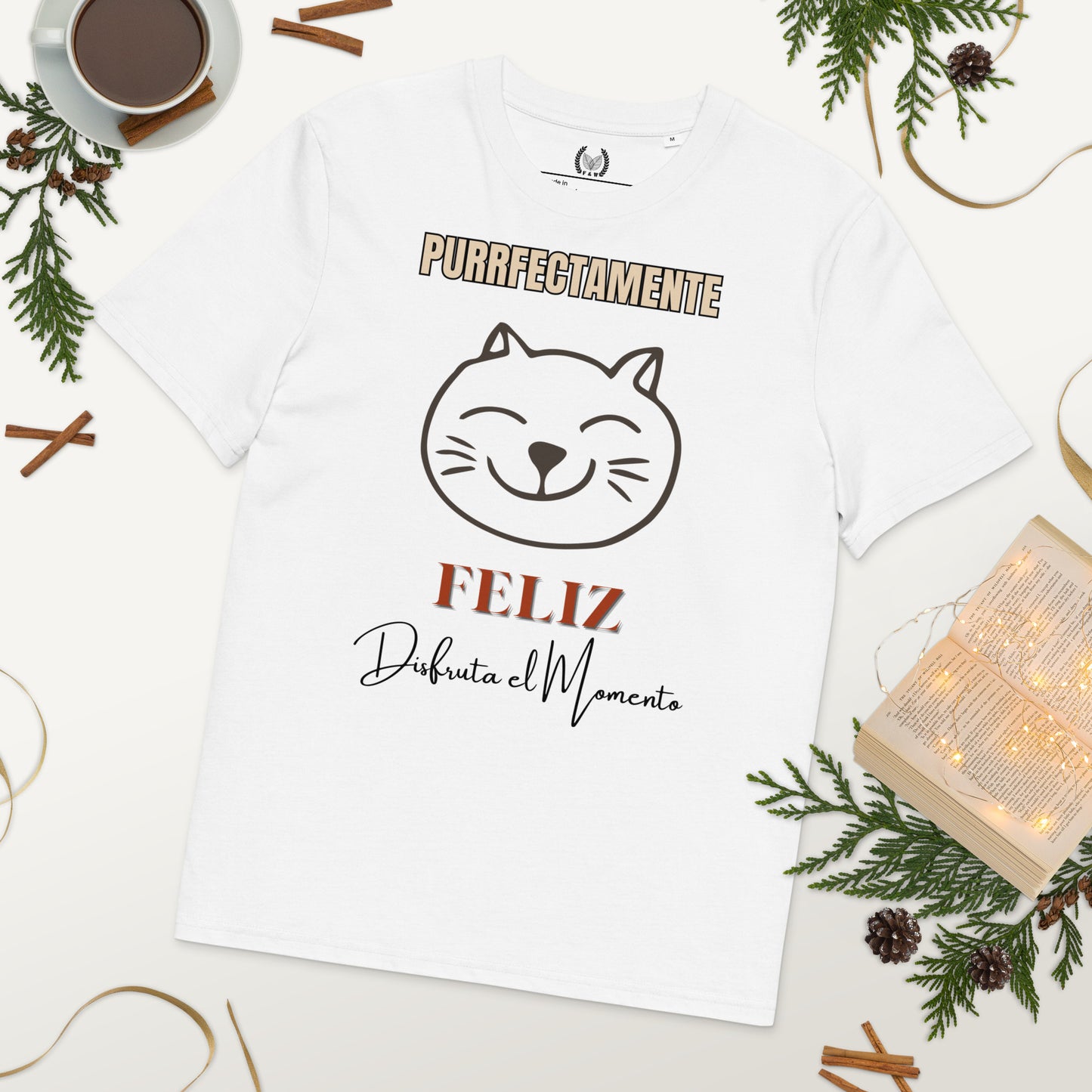 Happy Cat T-Shirt | Purrfectly Happy, Vegan & Organic - Fitz & Willow