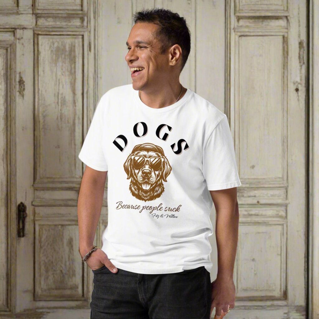 “Dogs Over People” Vegan Organic Cotton T-Shirt for Dog Lovers - Fitz & Willow