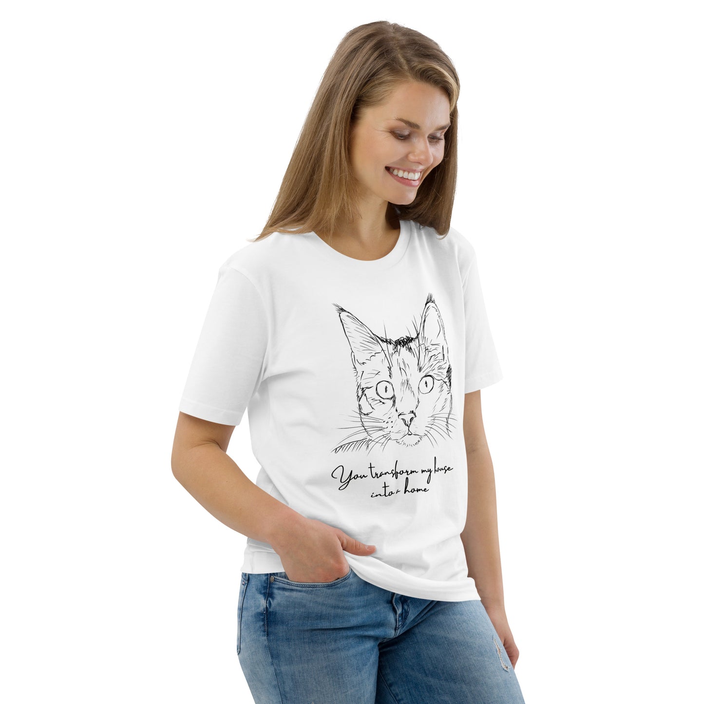 Cat print unisex sustainable t-shirt - Fitz & Willow