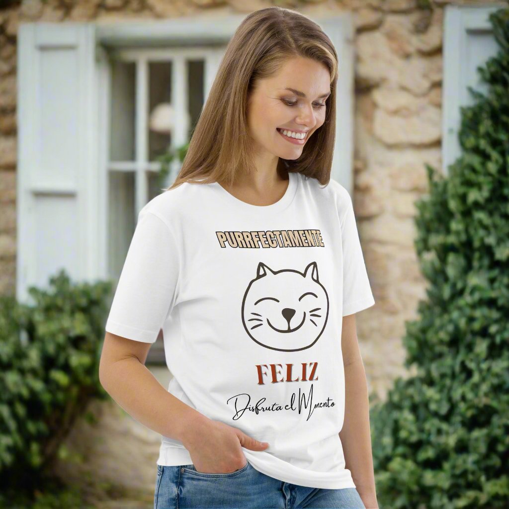 Happy Cat T-Shirt | Purrfectly Happy, Vegan & Organic - Fitz & Willow