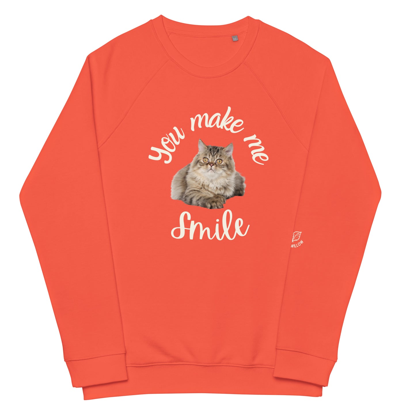 Unisex organic raglan sweatshirt, You make me smile - Fitz & Willow