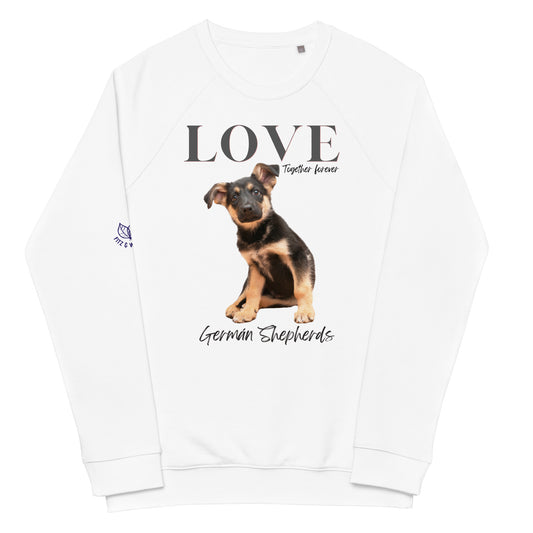 German Shepard lovers, organic raglan sweatshirt - Fitz & Willow