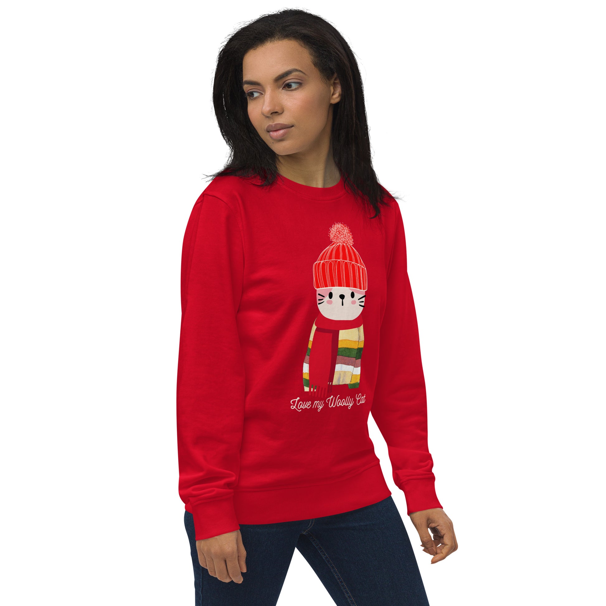 Woolly cat, unisex organic sweatshirt - Fitz & Willow