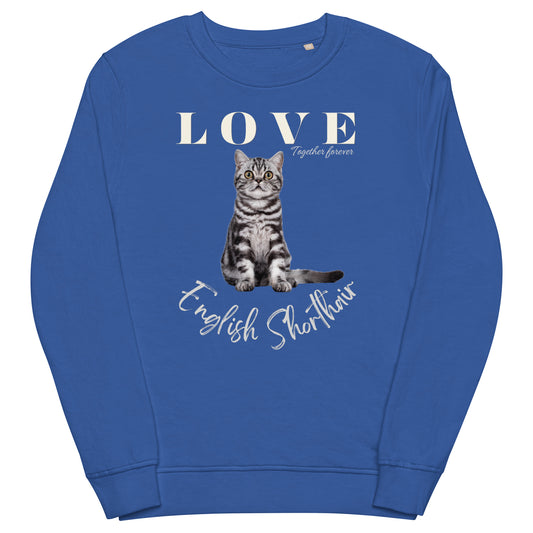 English Shorthair, Unisex organic sweatshirt - Fitz & Willow