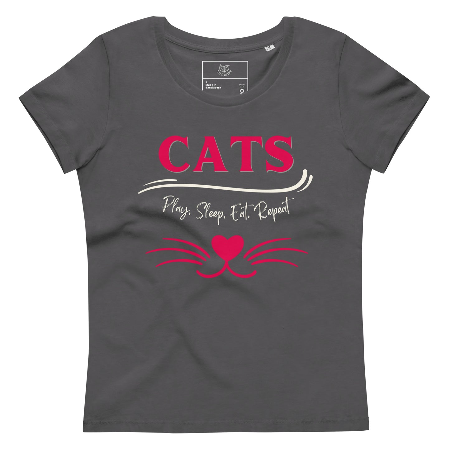 Cats, Women's fitted tee with cat quote and print - Fitz & Willow