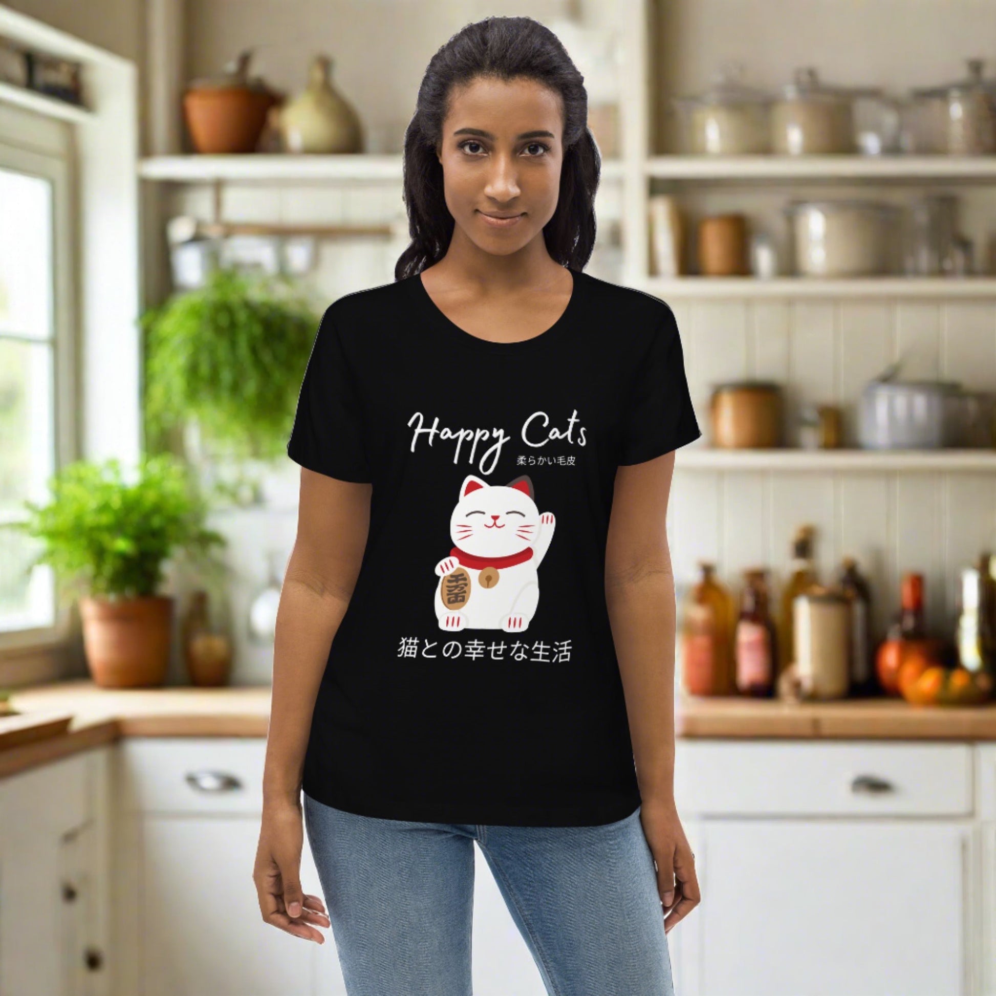 Cat follower, organic cotton cat fitted t-shirt - Fitz & Willow