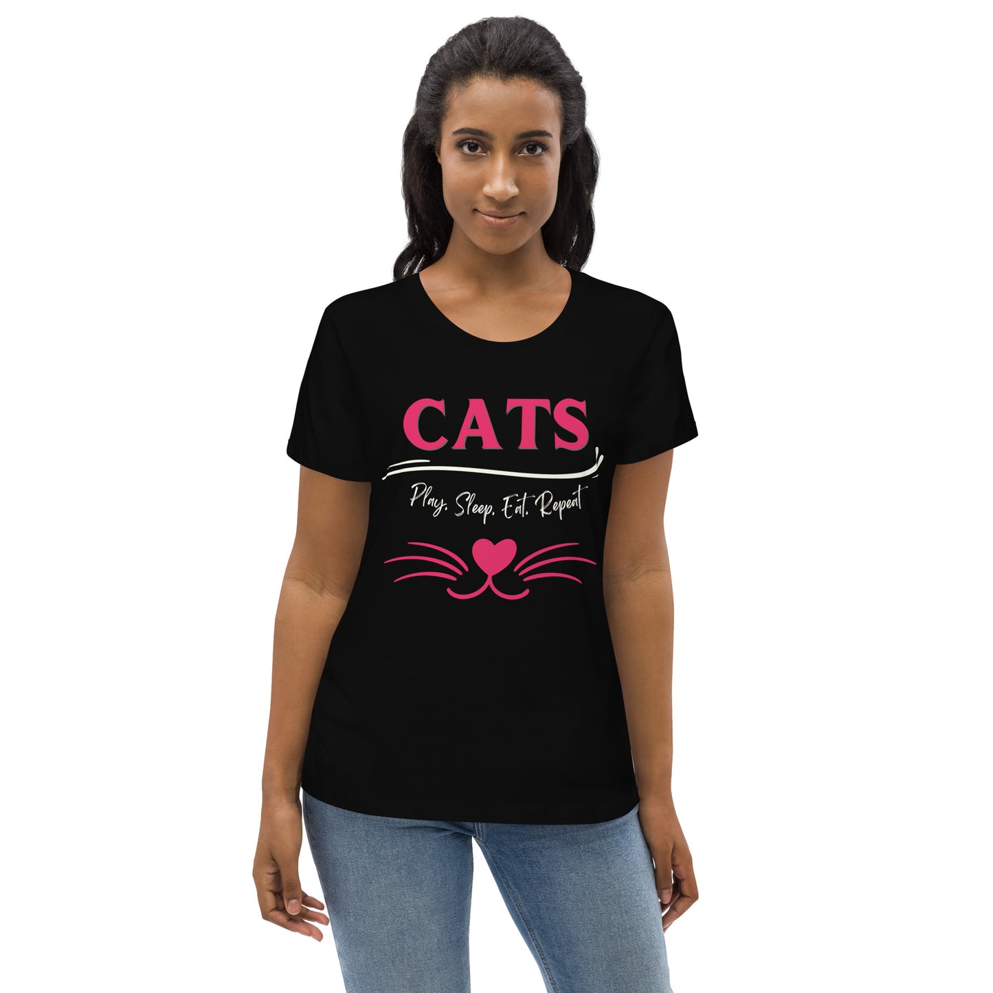 Cats, Women's fitted tee with cat quote and print - Fitz & Willow