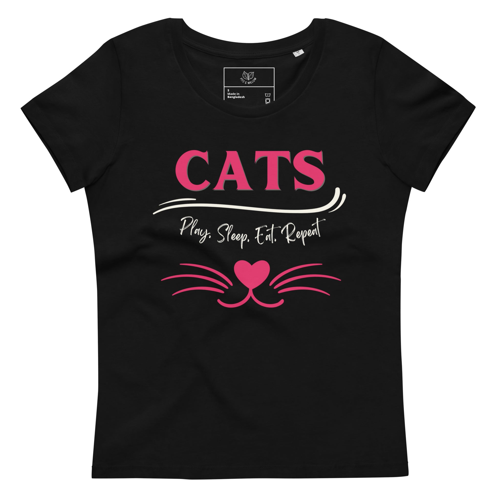 Cats, Women's fitted tee with cat quote and print - Fitz & Willow