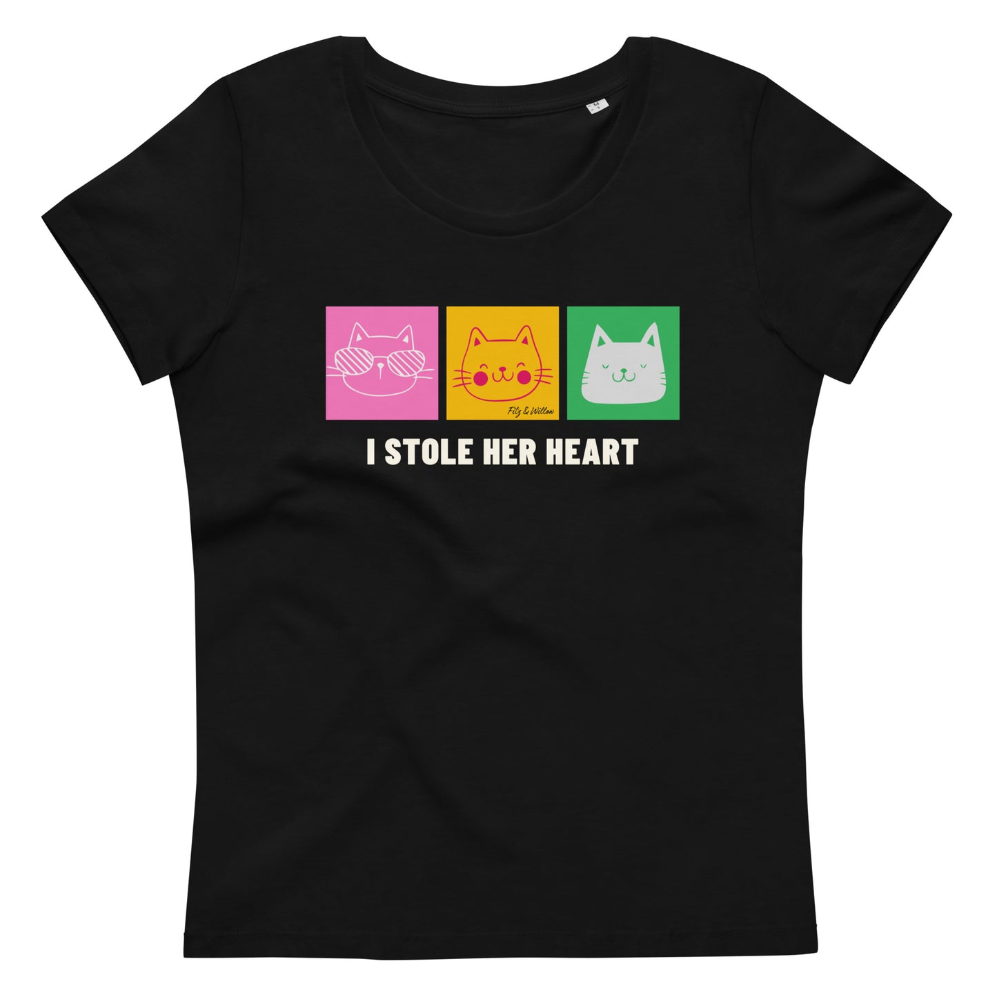 Cat’s Heart, Women's fitted sustainable tee - Fitz & Willow