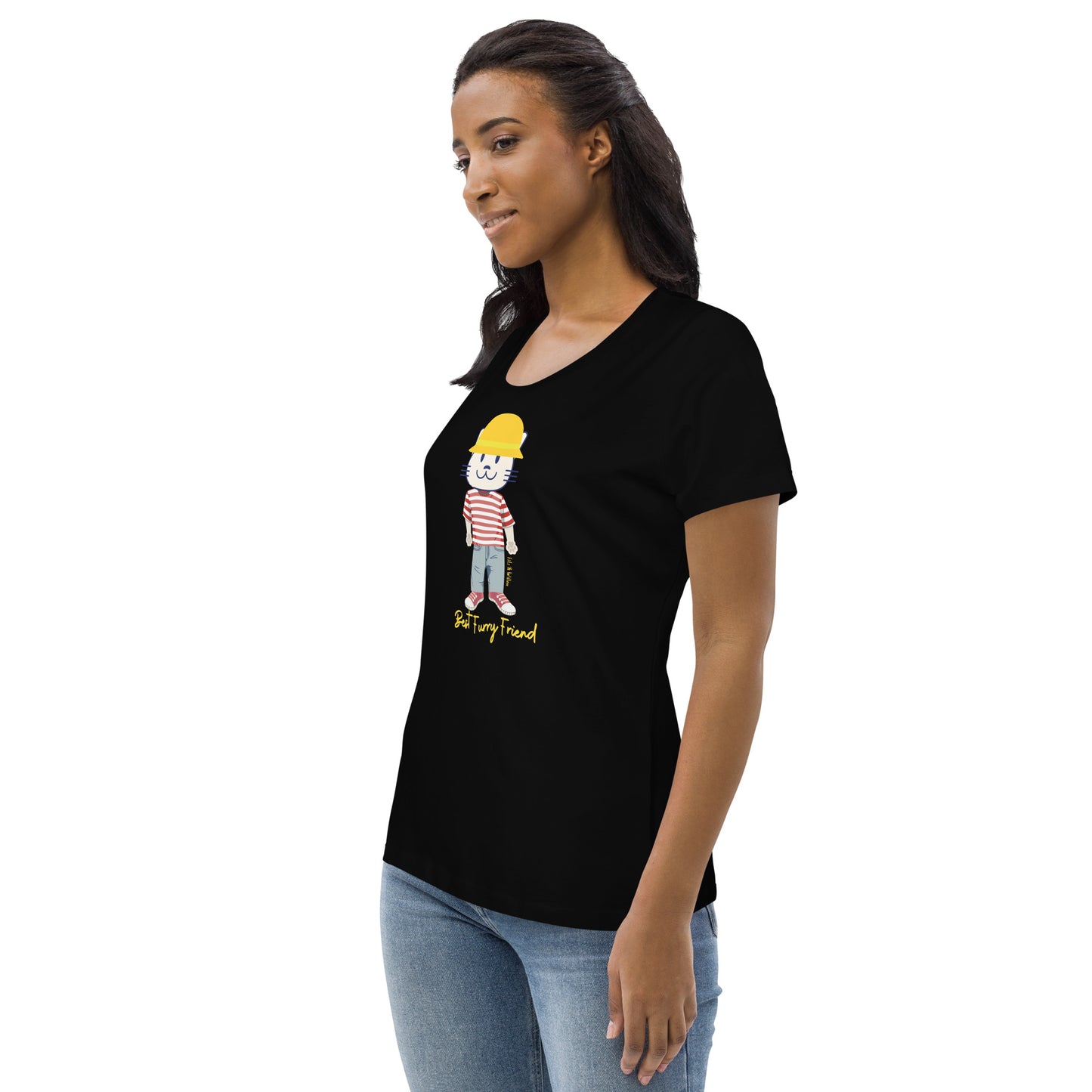 BFF, Women's fitted cute cat graphic t-shirt - Fitz & Willow