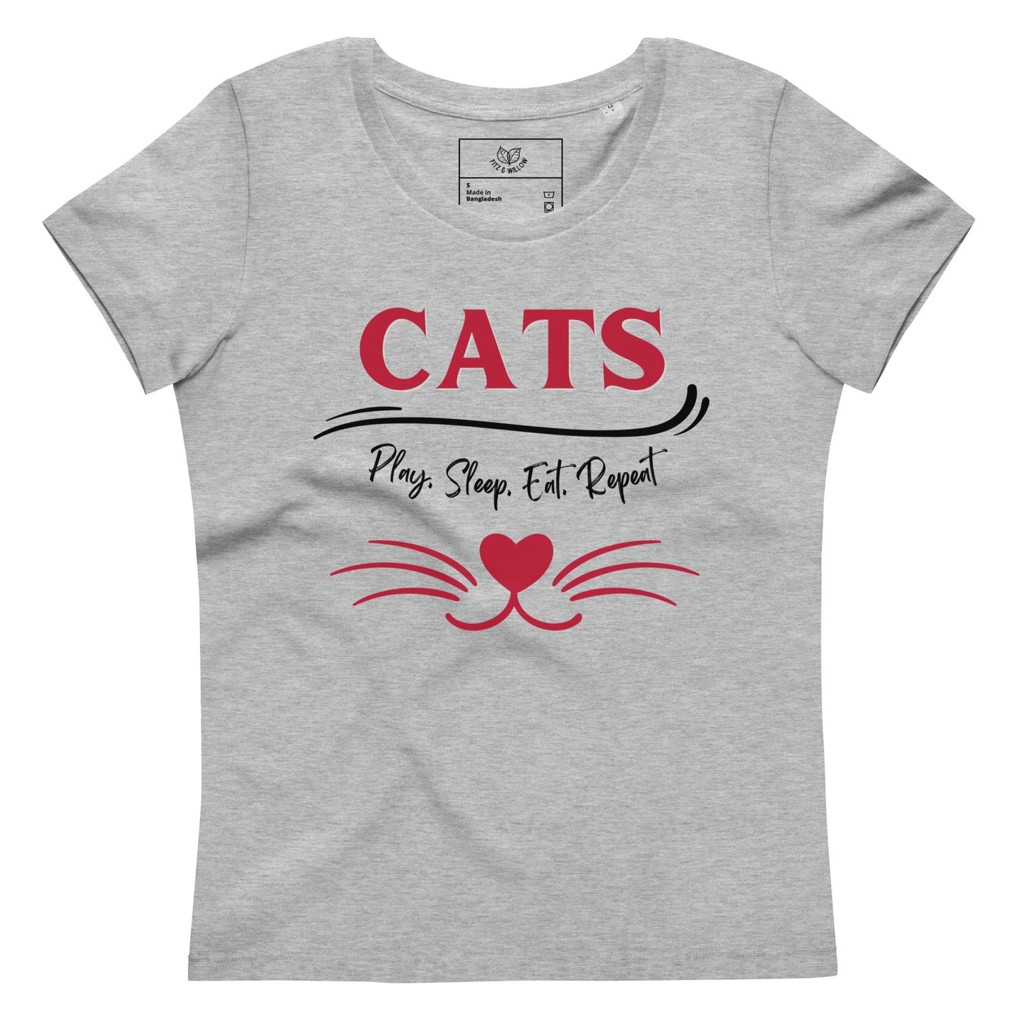 Cats, Women's fitted tee with cat quote and print - Fitz & Willow