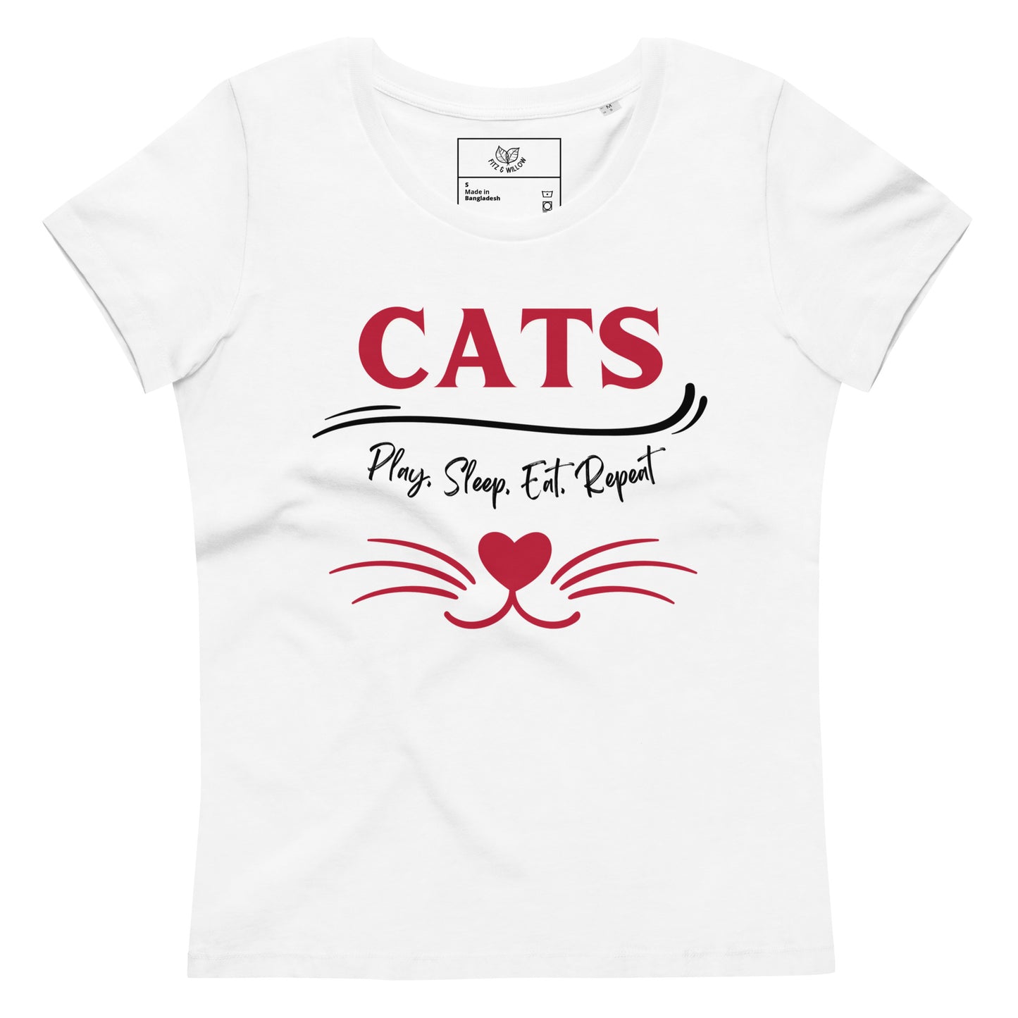 Cats, Women's fitted tee with cat quote and print - Fitz & Willow