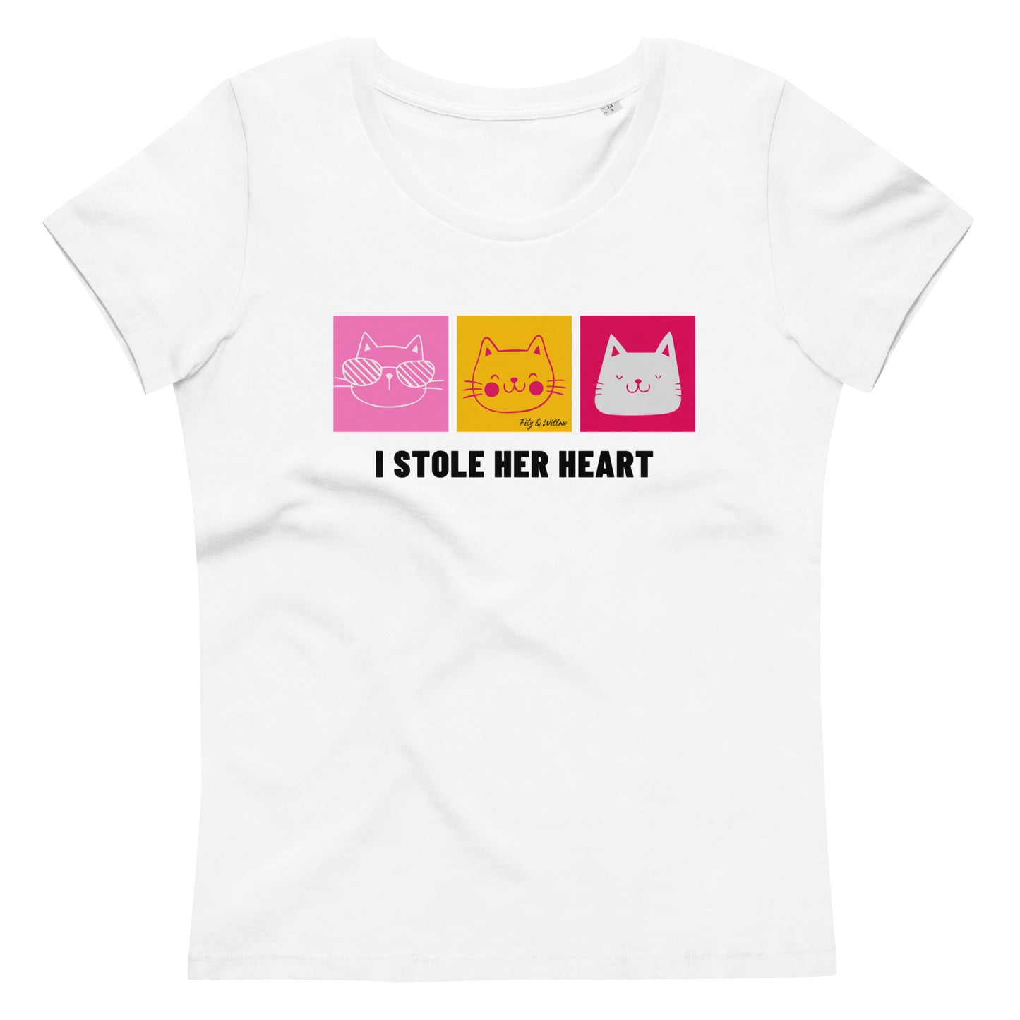 Cat’s Heart, Women's fitted sustainable tee - Fitz & Willow