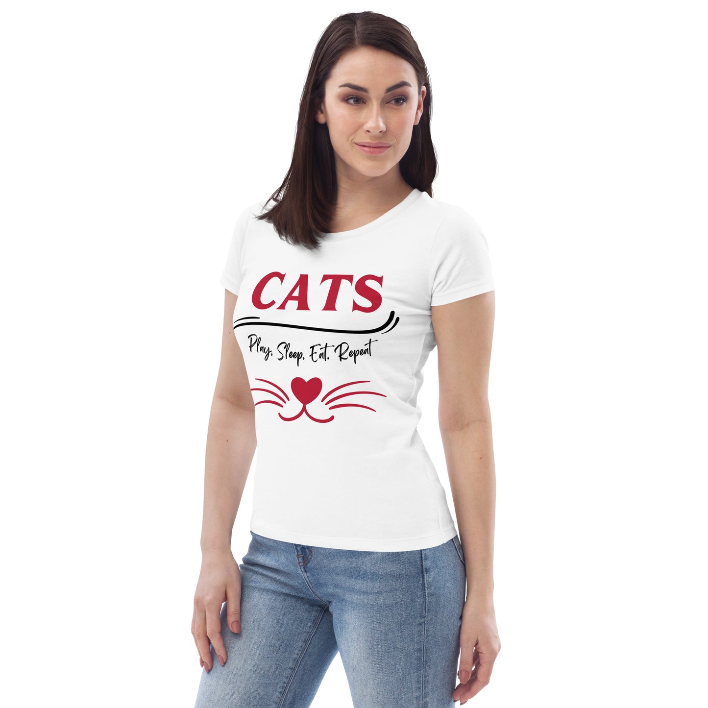 Cats, Women's fitted tee with cat quote and print - Fitz & Willow