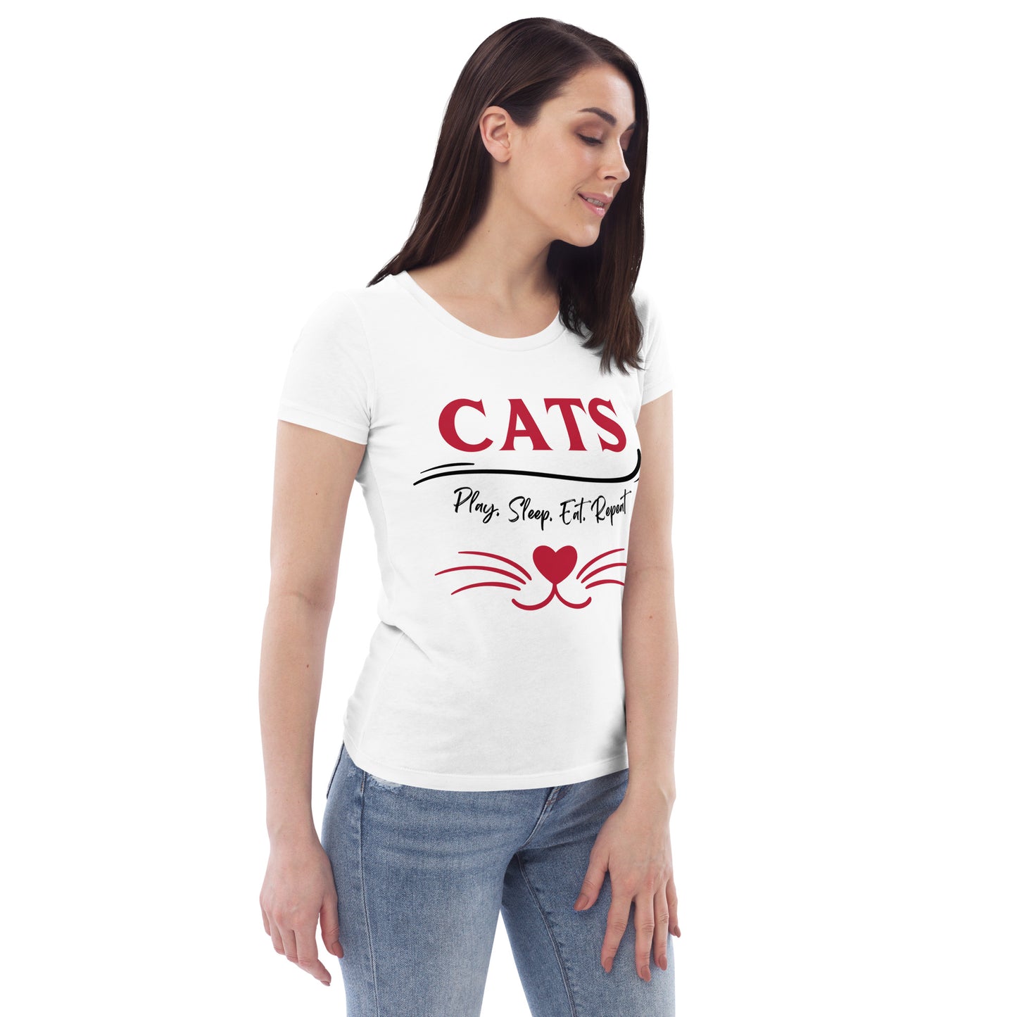 Cats, Women's fitted tee with cat quote and print - Fitz & Willow