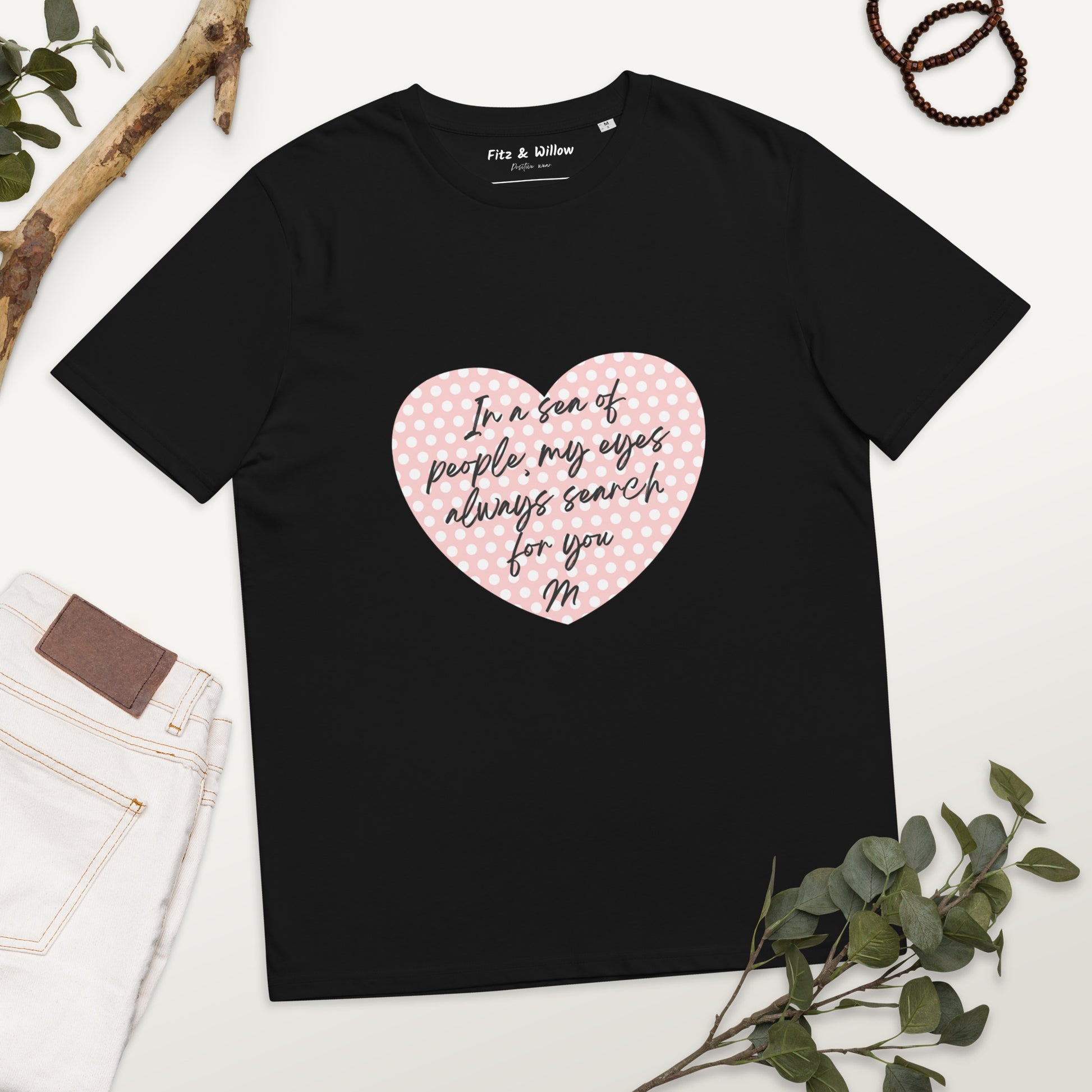 Unisex organic cotton t-shirt Heart - Fitz & Willow