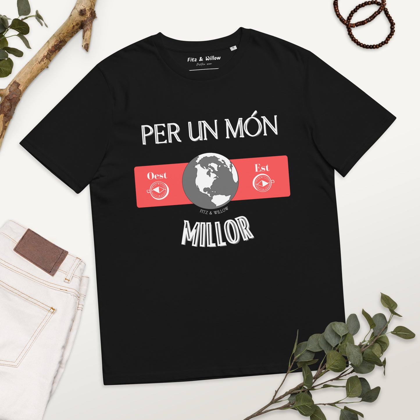 Unisex organic cotton t-shirt, Per un Món Millor - Fitz & Willow