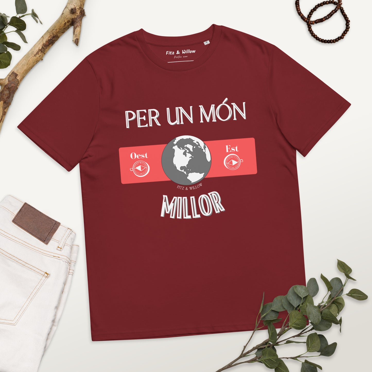 Unisex organic cotton t-shirt, Per un Món Millor - Fitz & Willow