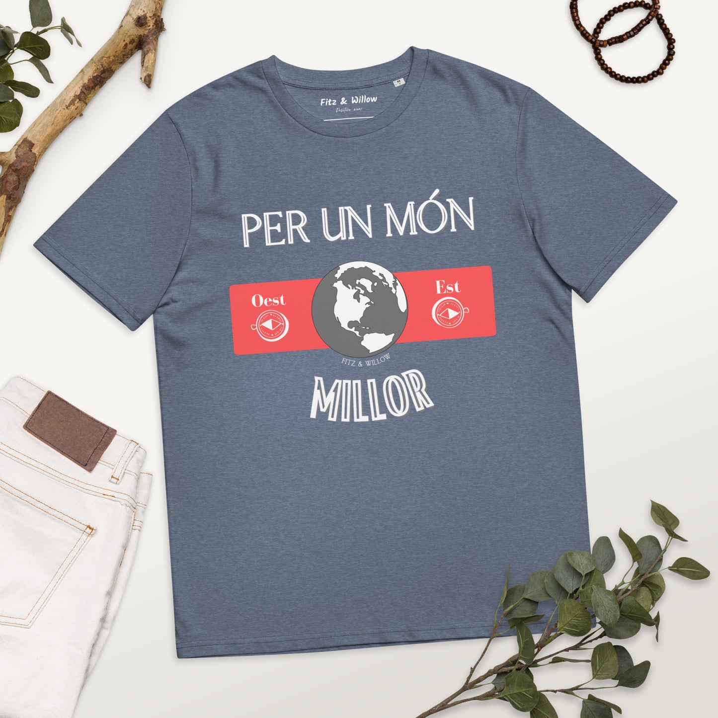 Unisex organic cotton t-shirt, Per un Món Millor - Fitz & Willow