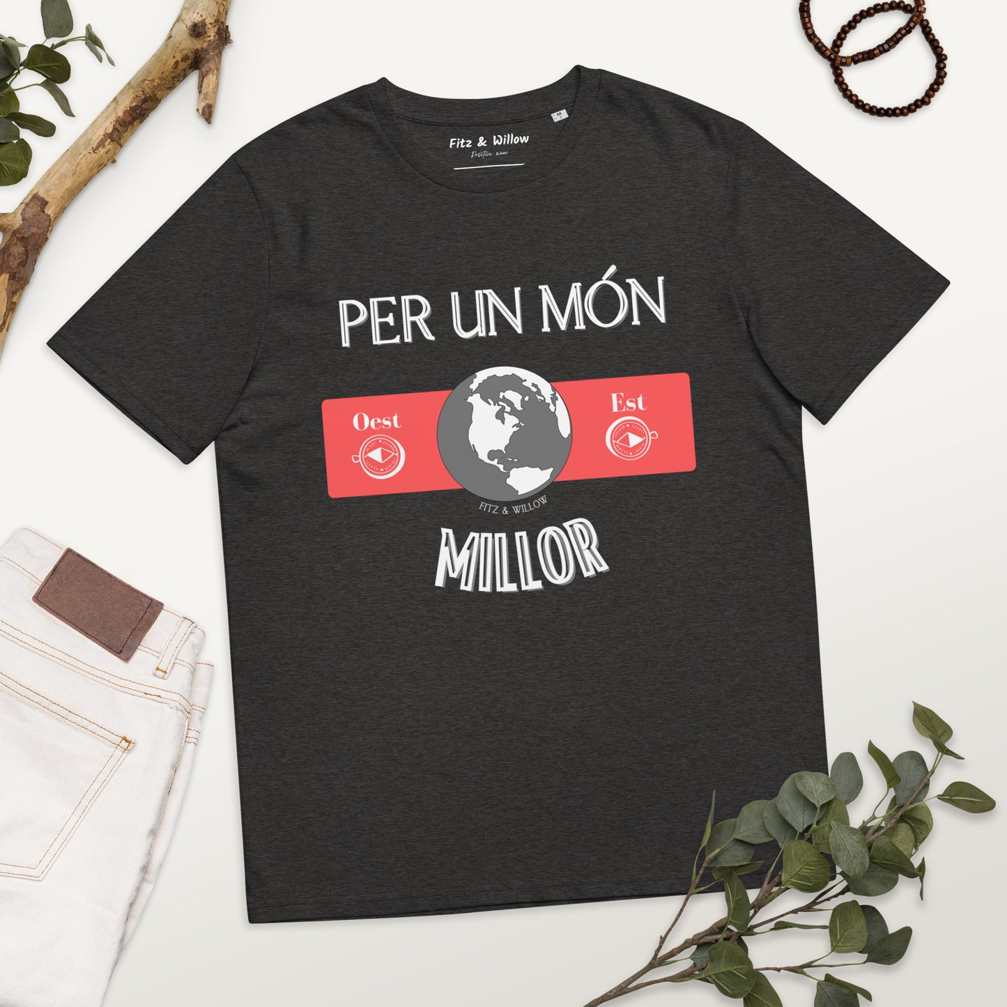 Unisex organic cotton t-shirt, Per un Món Millor - Fitz & Willow