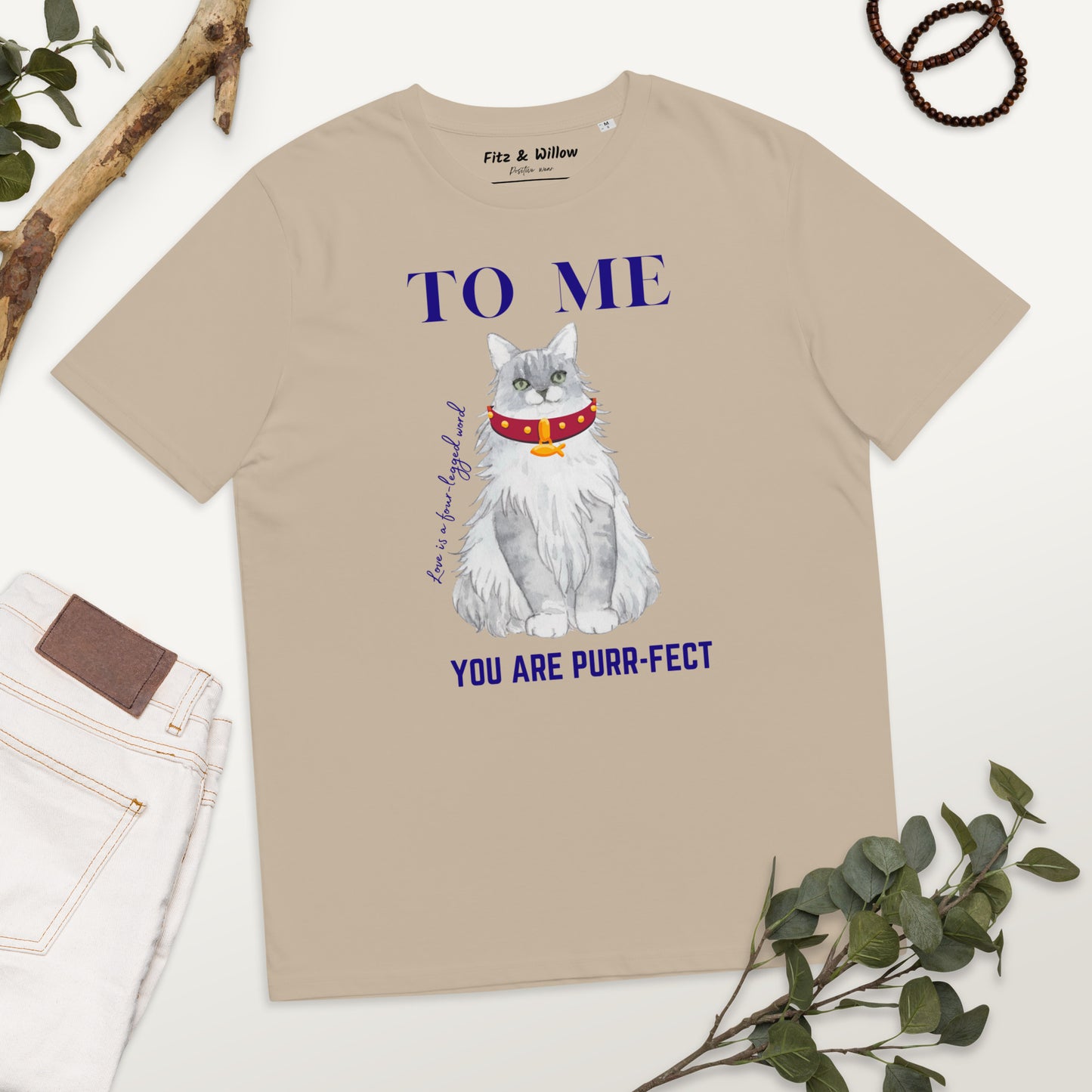 Unisex organic cotton t-shirt Maine Coon Love - Fitz & Willow