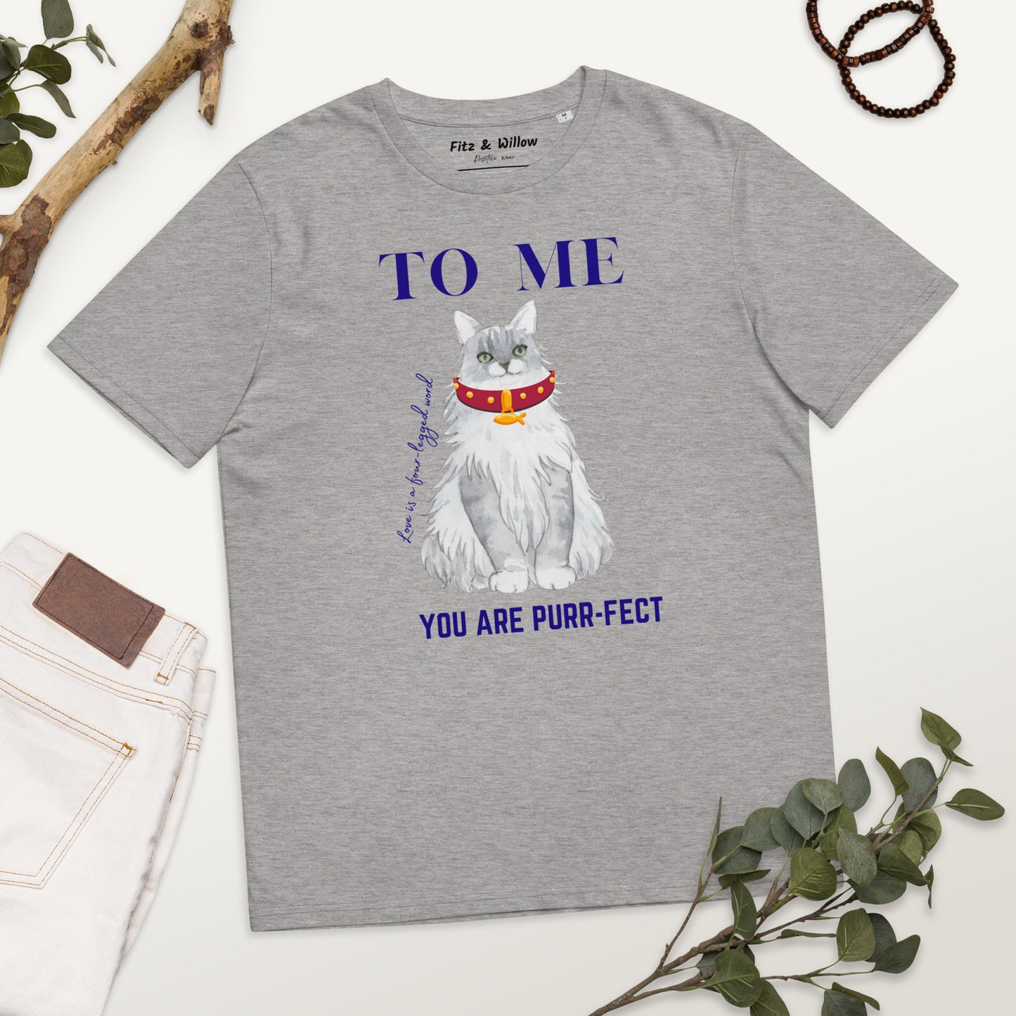 Unisex organic cotton t-shirt Maine Coon Love - Fitz & Willow