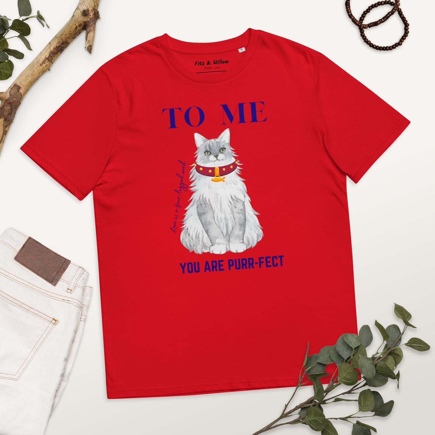 Unisex organic cotton t-shirt Maine Coon Love - Fitz & Willow