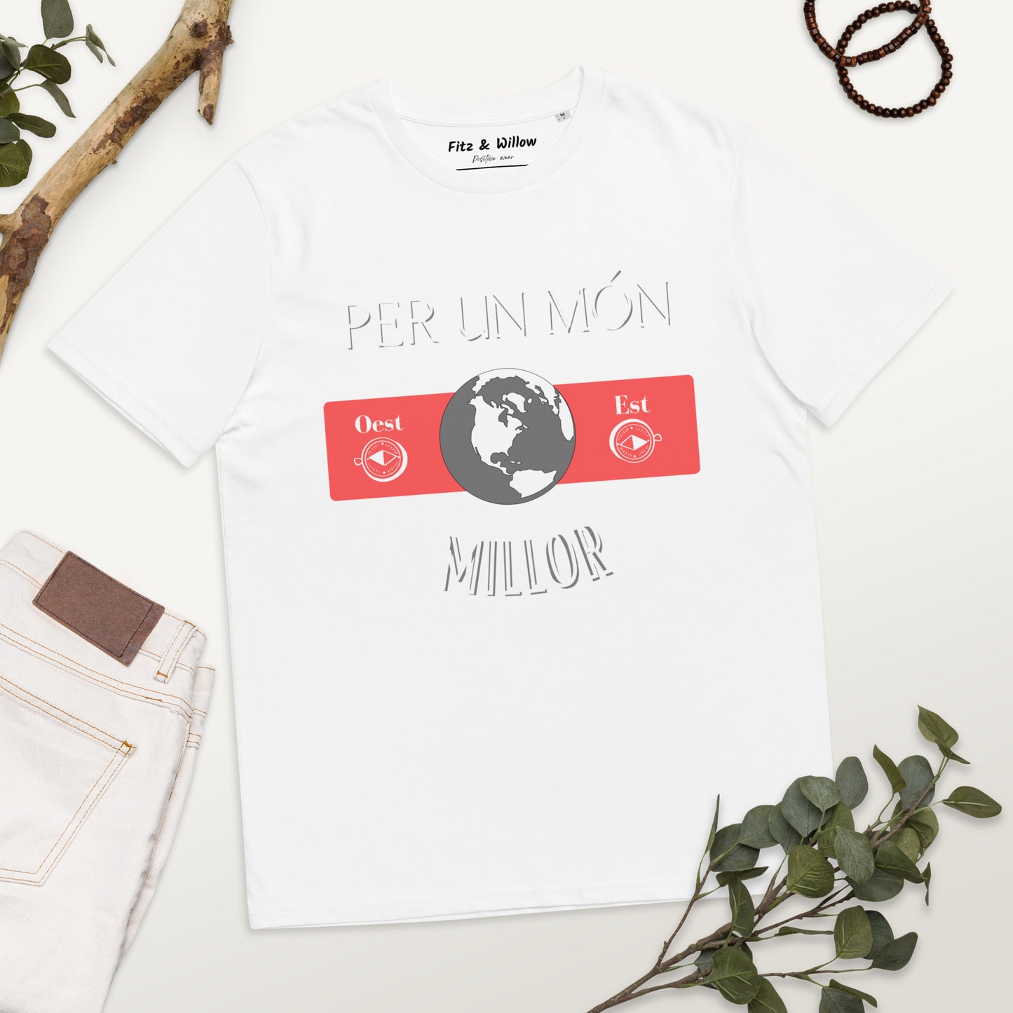 Unisex organic cotton t-shirt, Per un Món Millor - Fitz & Willow