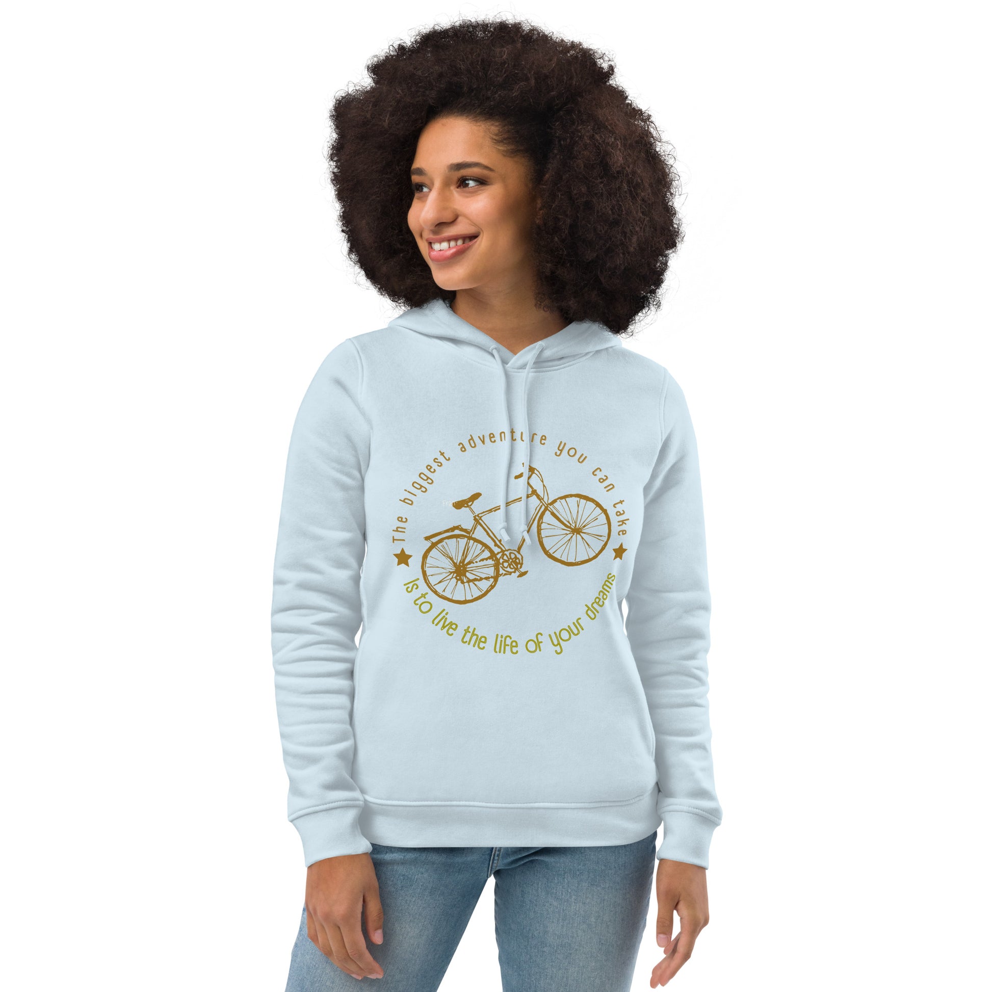 Women's eco fitted hoodie, Life is an Adventure - Fitz & Willow